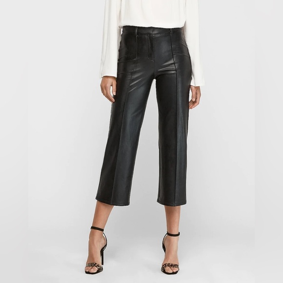 Express Pants & Jumpsuits Express High Rise Cropped Faux Leather